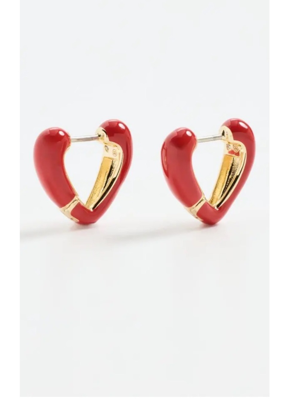 New Gorjana Amour Red Heart Enamel Earrings